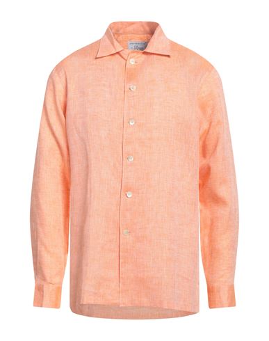 Pantamolle Man Shirt Orange Size Xl Linen