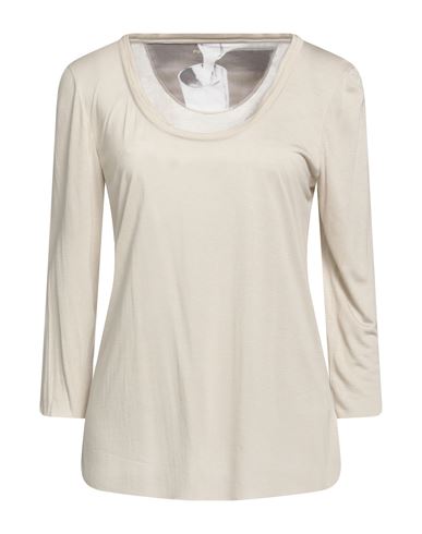 Shop Purotatto Woman T-shirt Beige Size Xl Modal, Milk Protein Fiber