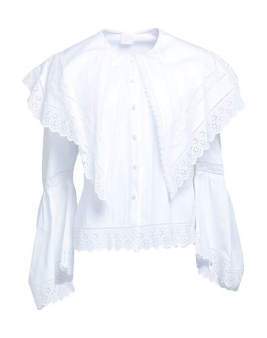 Loretta Caponi Woman Shirt White Size L Cotton