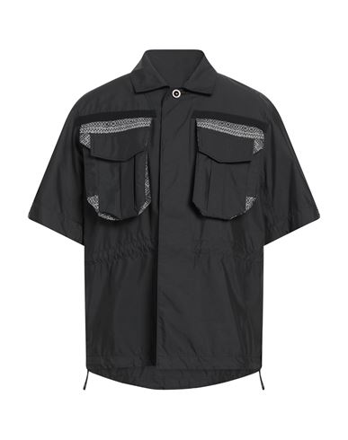 Sacai Man Shirt Black Size 1 Cotton, Polyester, Cupro