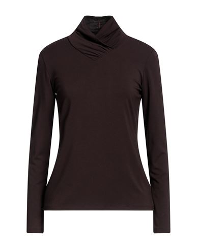 Shop Diana Gallesi Woman T-shirt Dark Brown Size 16 Viscose, Elastane