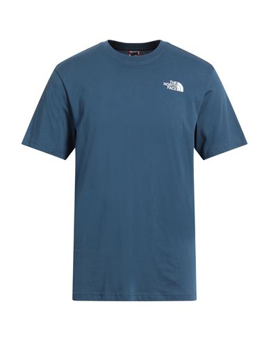 The North Face Man T-shirt Slate Blue Size Xxl Cotton