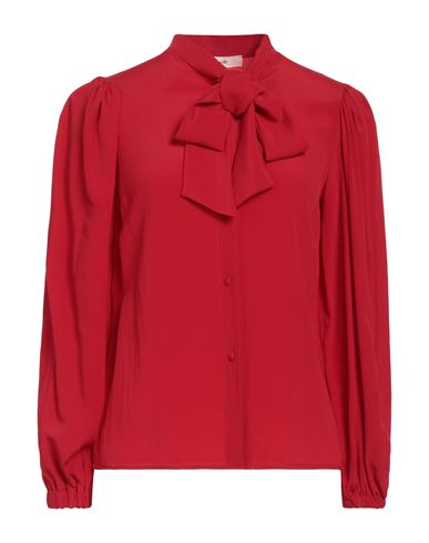 Suoli Woman Shirt Red Size 8 Acetate, Silk