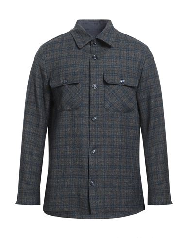 Abseits Man Shirt Lead Size 42 Virgin Wool, Silk, Linen In Grey