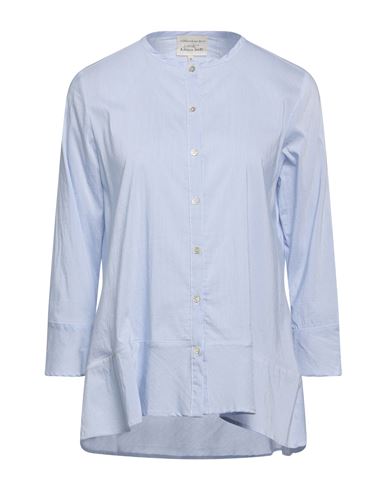 Alessia Santi Woman Shirt Sky Blue Size 6 Cotton, Polyester