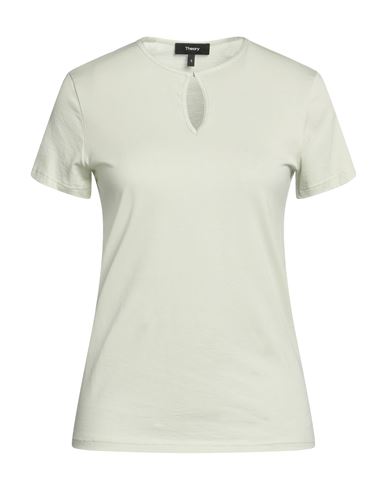Theory Woman T-shirt Light Green Size Xl Cotton