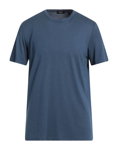 Theory Man T-shirt Slate Blue Size Xl Modal, Recycled Polyester, Elastane