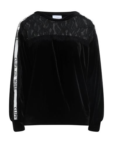 Clips More Woman Sweatshirt Black Size 4 Polyester, Elastane