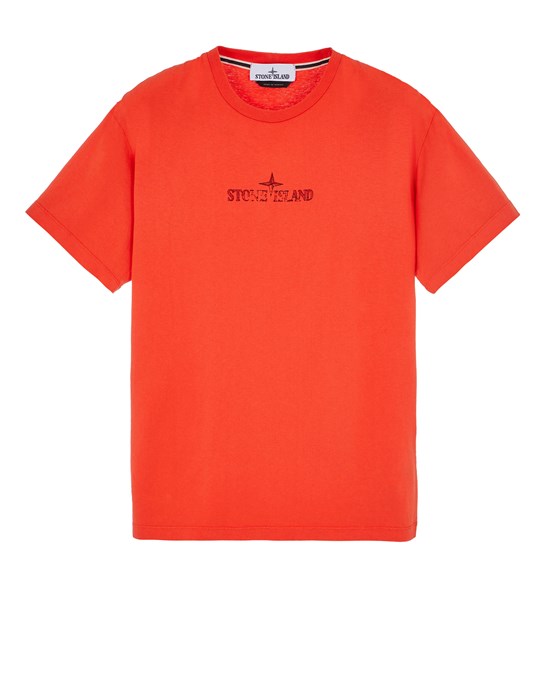  STONE ISLAND 2NS81 'STAMP ONE' PRINT 短袖 T 恤 男士 虾红色