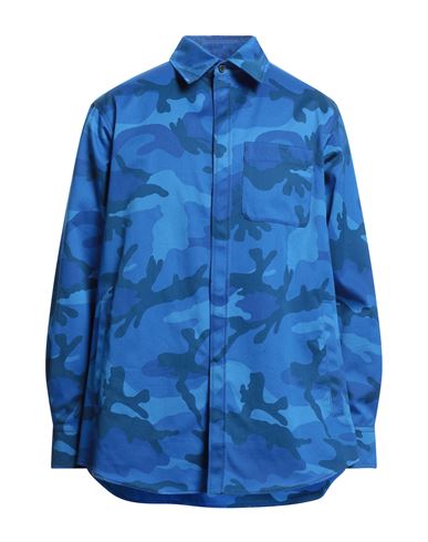 Valentino Garavani Man Shirt Blue Size 40 Cotton, Polyester
