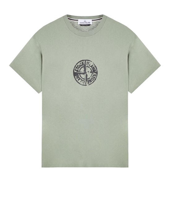  STONE ISLAND 2RC83 ‘STAMP THREE’ PRINT T-shirt manches courtes Homme Vert sauge