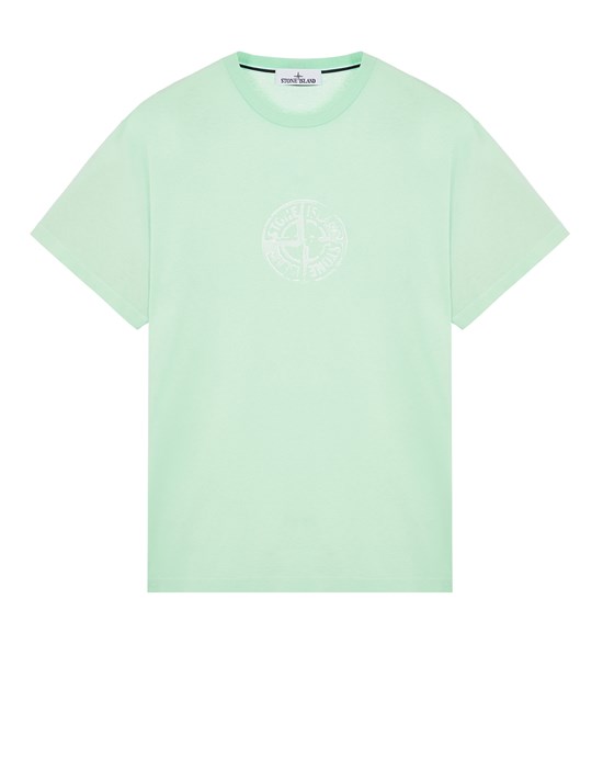  STONE ISLAND 2RC83 ‘STAMP THREE’ PRINT Short sleeve t-shirt Man Light Green