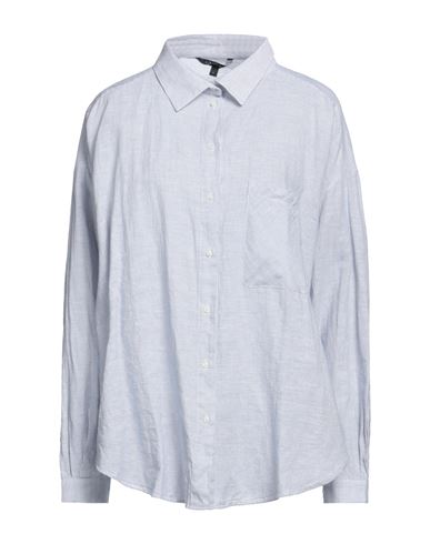Armani Exchange Woman Shirt Azure Size S Cotton, Linen In Blue