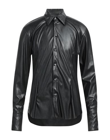 Nostrasantissima Man Shirt Black Size 36 Polyurethane, Polyester