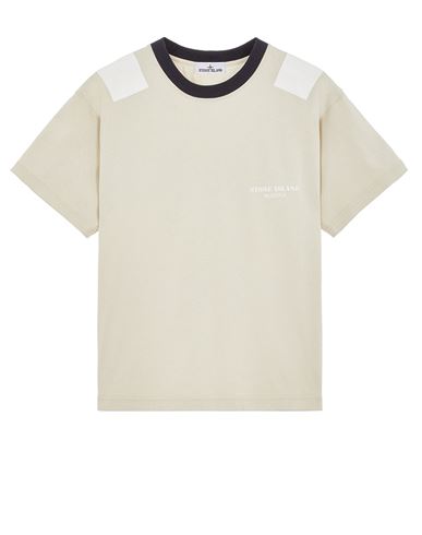 Stone island beige t hot sale shirt