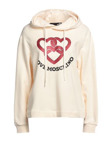 Love Moschino Woman Sweatshirt Beige Size 8 Cotton