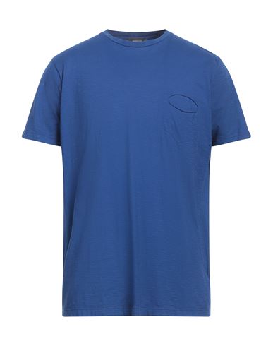 Shop Rossopuro Man T-shirt Blue Size 7 Cotton