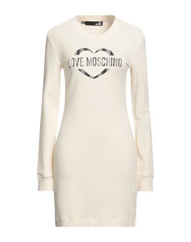 Love Moschino Woman Mini Dress Cream Size 6 Cotton, Modal, Elastane In White