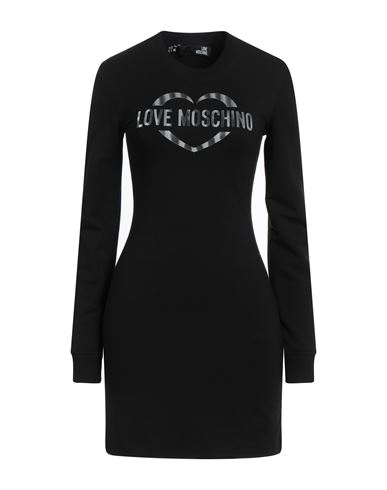 Love Moschino Woman Mini Dress Black Size 8 Cotton, Modal, Elastane