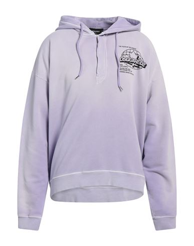 Dsquared2 Man Sweatshirt Lilac Size Xxl Cotton In Purple