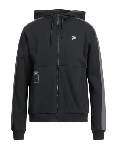 Fila Man Sweatshirt Black Size Xs Cotton, Polyester