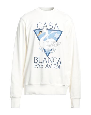 Casablanca Man Sweatshirt White Size Xl Organic Cotton