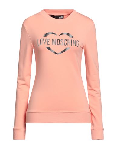 Love Moschino Woman Sweatshirt Salmon Pink Size 6 Cotton, Modal, Elastane