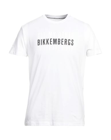 Bikkembergs Man T-shirt White Size Xxl Cotton, Elastane