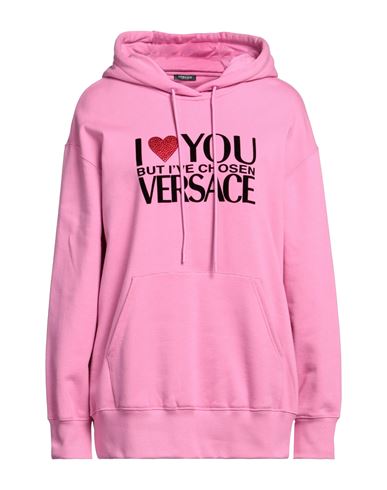 Versace Woman Sweatshirt Pink Size 6 Cotton