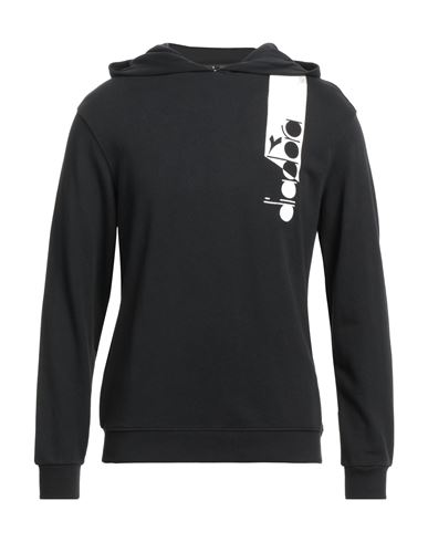 Diadora Man Sweatshirt Black Size Xs Cotton, Organic Cotton