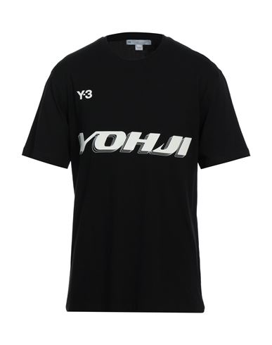 Y-3 Man T-shirt Black Size L Cotton, Elastane