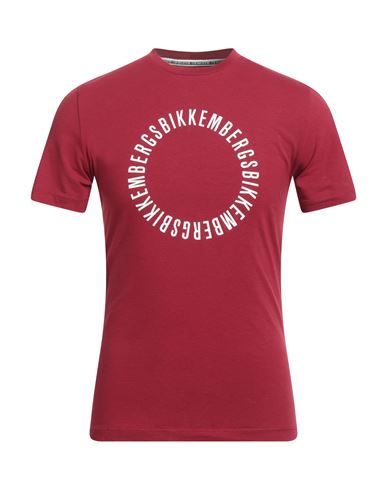 Bikkembergs Man T-shirt Burgundy Size Xxl Cotton, Elastane In Red