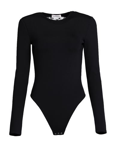 Shop Alexander Mcqueen Woman Bodysuit Black Size 8 Polyamide, Elastane