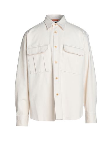 Hugo Boss Boss Man Shirt Cream Size L Cotton In White