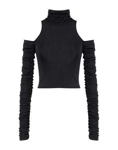 Dondup Woman T-shirt Black Size L Polyester, Elastane