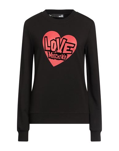 Love Moschino Woman Sweatshirt Black Size 6 Cotton, Modal, Elastane