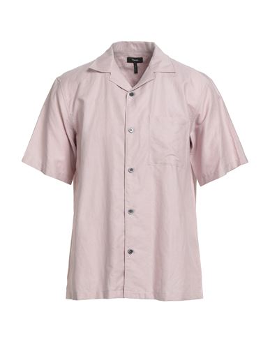 Theory Man Shirt Blush Size S Linen, Cotton In Pink