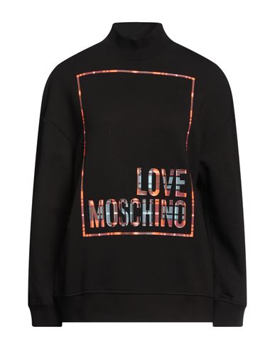Love Moschino Woman Sweatshirt Black Size 10 Cotton