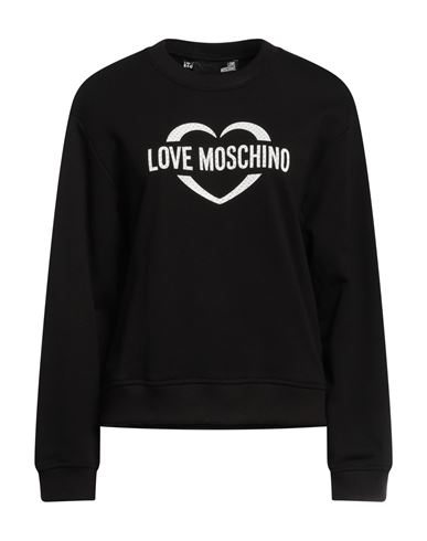 Love Moschino Woman Sweatshirt Black Size 10 Cotton
