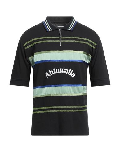 Ahluwalia Man Polo Shirt Black Size L Organic Cotton