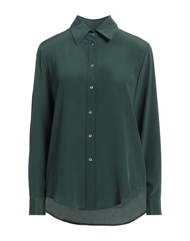 Camicettasnob Woman Shirt Dark Green Size 12 Silk