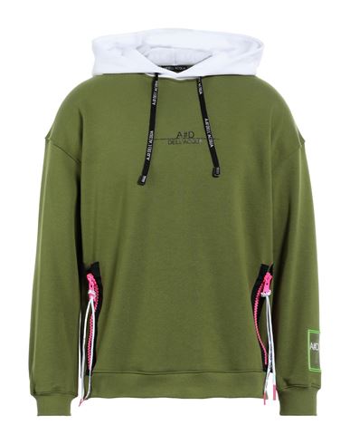 Alessandro Dell'acqua Man Sweatshirt Military Green Size Xl Cotton, Polyester