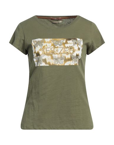 Yes Zee By Essenza Woman T-shirt Military Green Size Xl Cotton