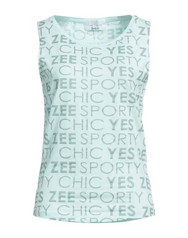 Yes Zee By Essenza Woman Top Light Green Size L Cotton, Elastane