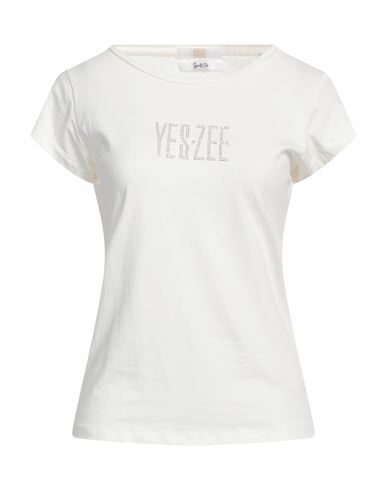 Yes Zee By Essenza Woman T-shirt Off White Size Xl Cotton, Elastane