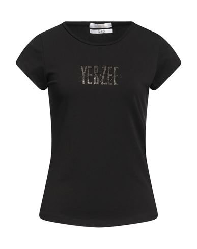 Yes Zee By Essenza Woman T-shirt Black Size Xl Cotton, Elastane