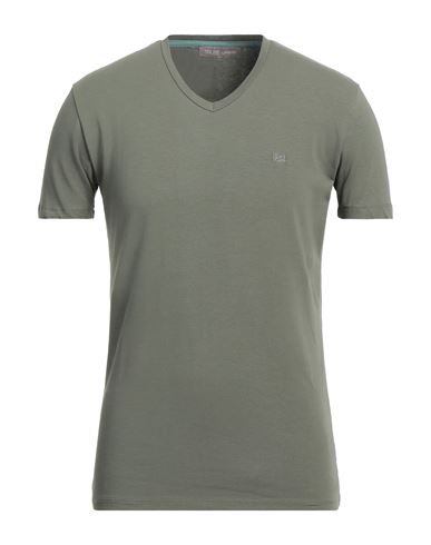 Yes Zee By Essenza Man T-shirt Military Green Size L Cotton, Elastane