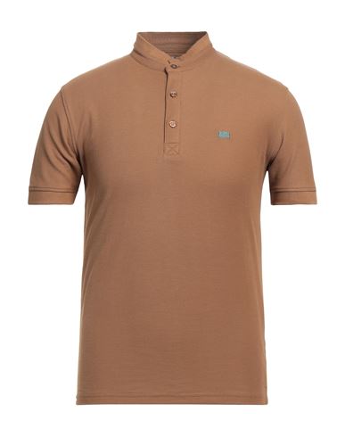 Yes Zee By Essenza Man Polo Shirt Tan Size 3xl Cotton In Brown