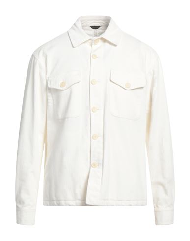Ungaro Man Shirt Ivory Size 38 Cotton, Elastane In White