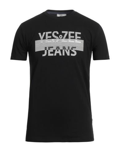 Yes Zee By Essenza Man T-shirt Black Size Xl Cotton, Elastane